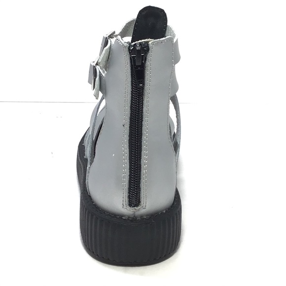 Sold! TUK Womens Silver Gladiator Creeper Shoes 8 - Picture 5 of 9